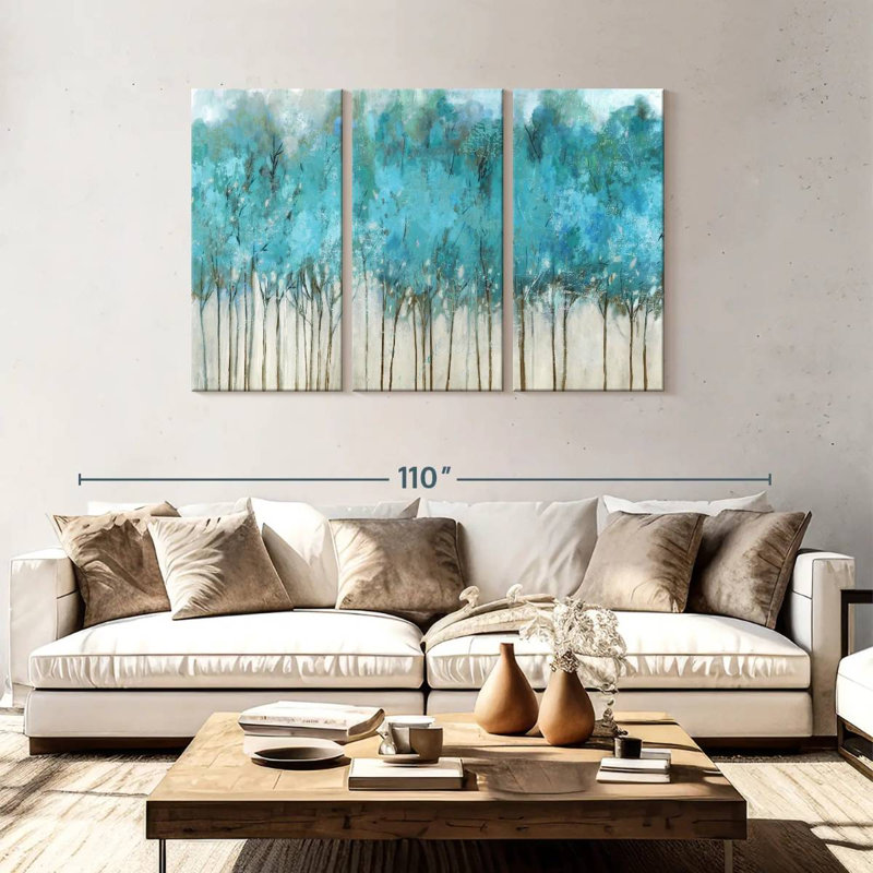 Harnek Teal Whisper, 48" H x 74" W