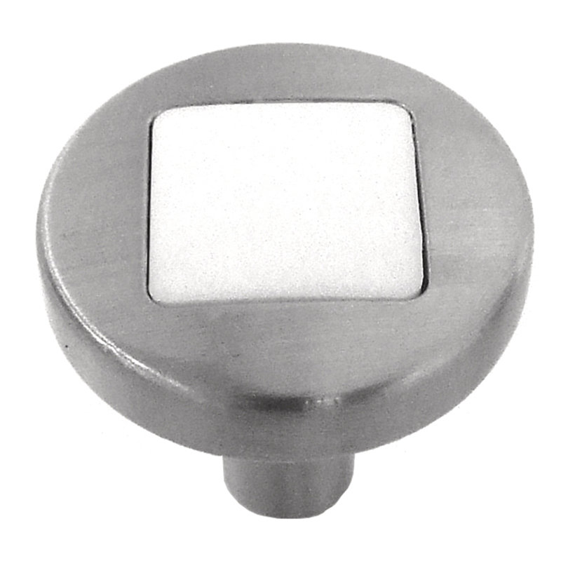 Loft 1" Diameter Mushroom Knob, Nickel with White