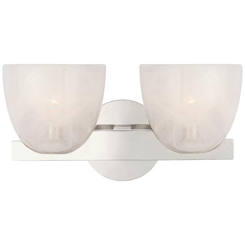 Carola 2 - Light Wallchiere, White, Polished Nickel