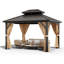 Hardtop Gazebo with Double Roof, Netting & Curtains, Aluminum Frame for Outdoor-119340979-119340980