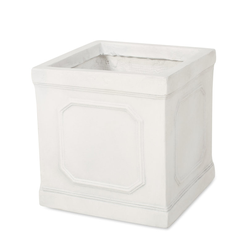 Magnesium Oxide Planter In Antique White For Outdoor Settings - 10.47 In. D X W 10.73 H, 11.09 Lb Decoration Depth, Width, Height, Heavy