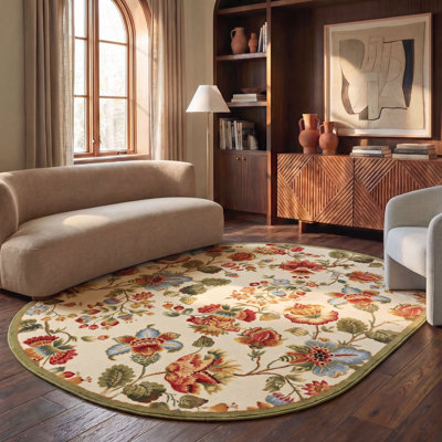 Tapis floral en laine fait à la main Hollander