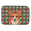 Tapis de vaisselle Red Cardigan Welsh Corgi Christmas PoinsettIas