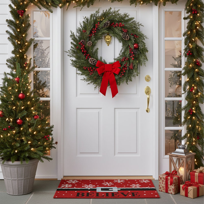 Tapis de porte d'extérieur antidérapant Believe, 1 pi 5 po x 2 pi 5 po