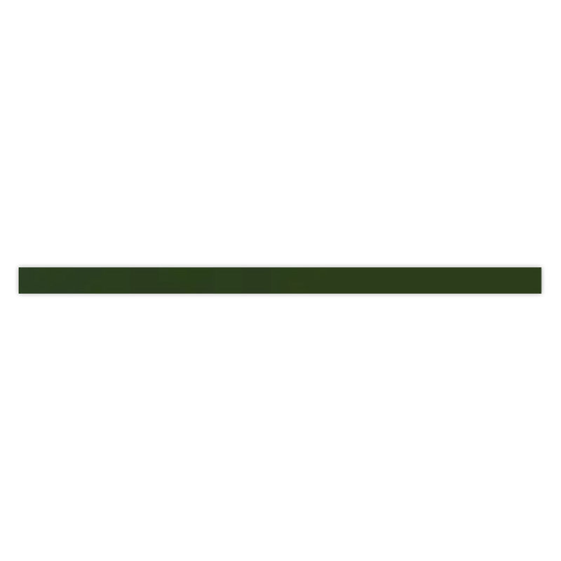 Forest Green Glossy Porcelain Bullnose Trim Tile, 0.6 x 12 in