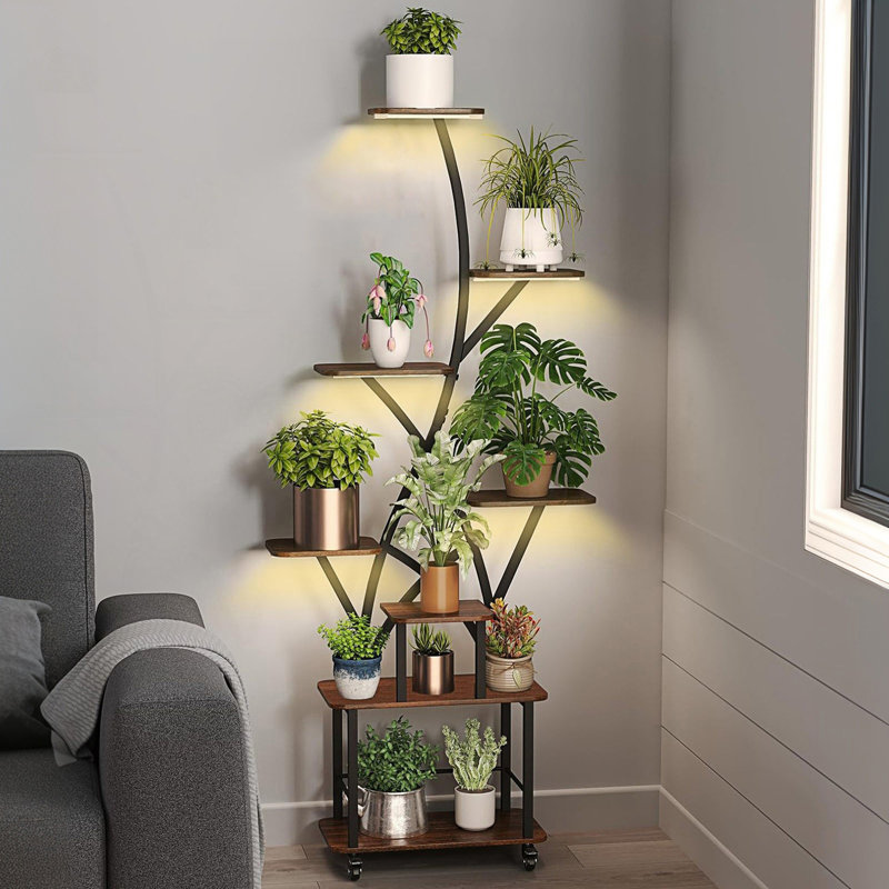Support pour plante d'intérieur avec étagère de culture à 8 niveaux