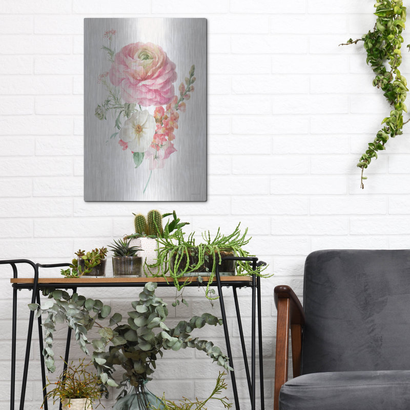«Sorbet Floret 5» par Danhui Nai, art mural en métal, H 16 po x l 12 po