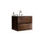 Meuble-lavabo en noyer avec lavabo en céramique de 61 cm (24 po) - Style moderne, fonctionnement silencieux. Spacieux, tranquille et élégant.