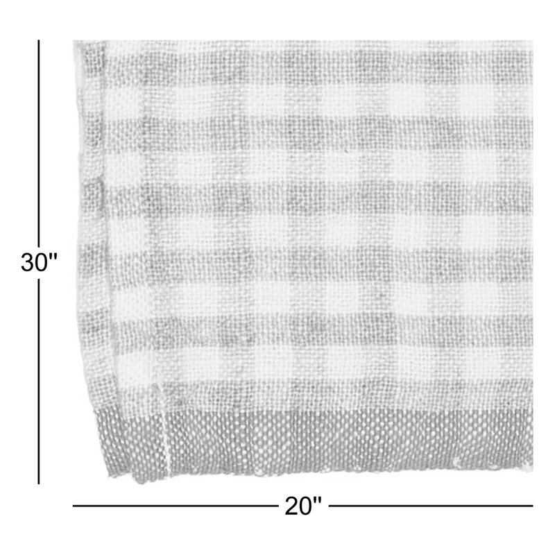 Gingham Dish Towel Kitchen Towel, Dijon/Grey