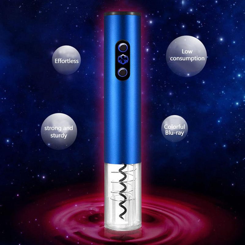 Malcolm Stainless Steel Electric Wine Opener, Blue