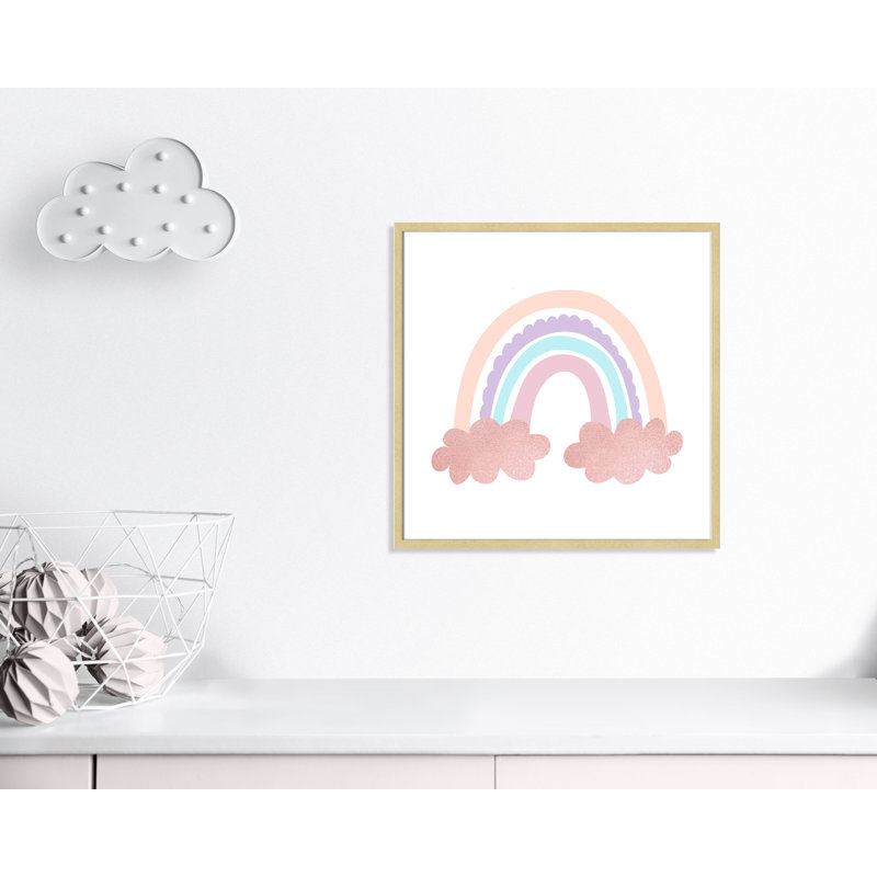 Arc-en-ciel 2, Cadre boîte champagne, H 27,5 po x l 27,5 po x P 1,19 po
