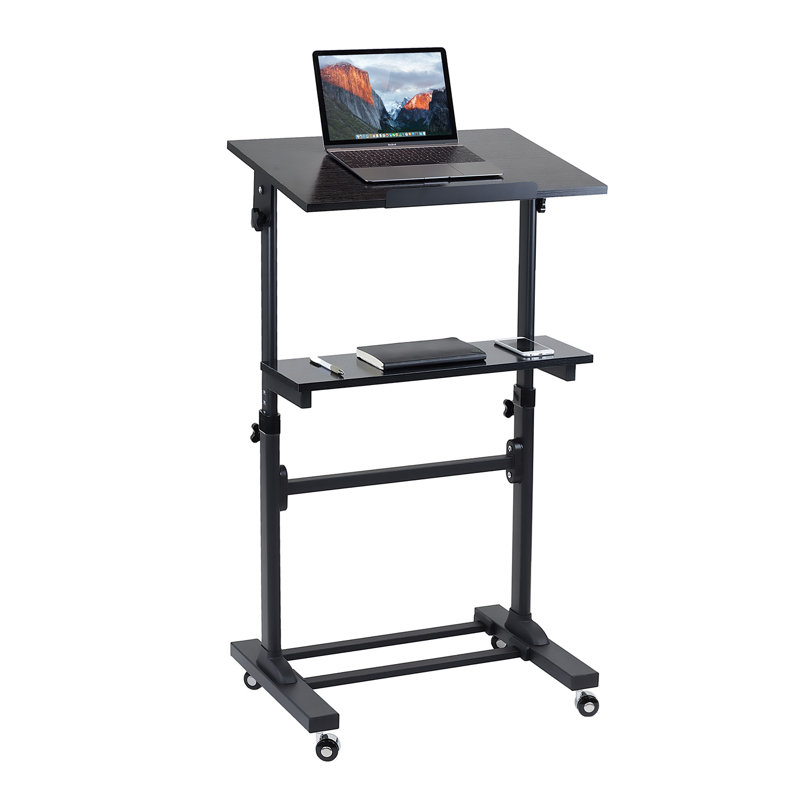 Mount-It! Height Adjustable Mobile Stand Up Desk, Portable Podium and Presentation Lectern