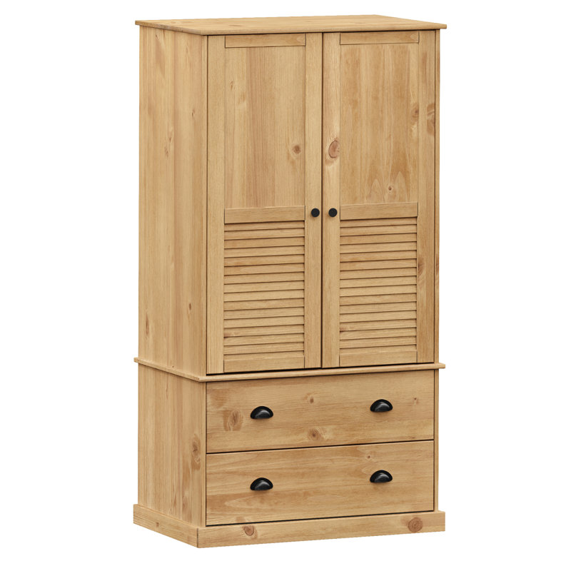 Wardrobe "VIGO" 90x55x170 cm Solid Wood Pine, Brown