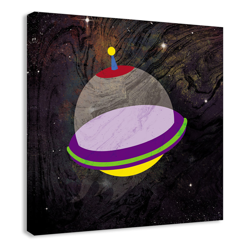 Impression sur papier roulée «Spaceship Adventure Three», H 24 po x l 24 po x P 1,5 po, Canevas