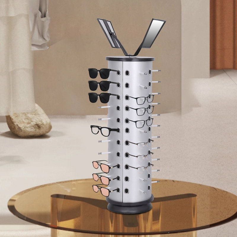 44 Pairs Glasses Display Stand  With Mirror 360° Rotating