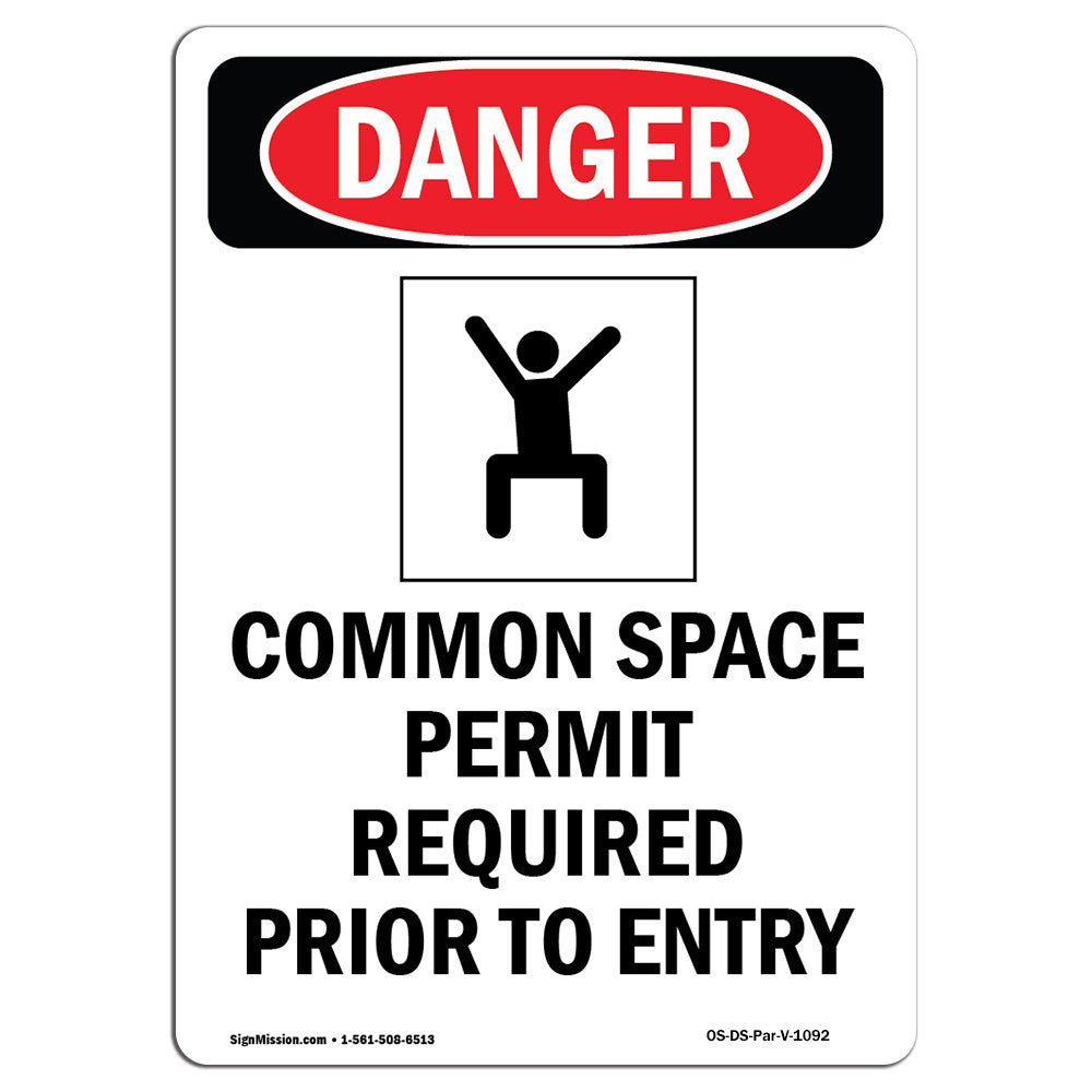 Signmission Confined Space Permit Danger Sign Wayfair