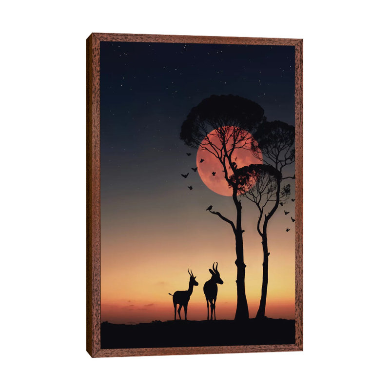 Africa by Abdullah Evindar - Print on Canvas, 66.04 cm H x 45.72 cm W, White Framed