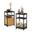 Aarshiya 2 Piece 3-Tier Industrial Metal Frame End Table with Storage Shelves Set-587720516