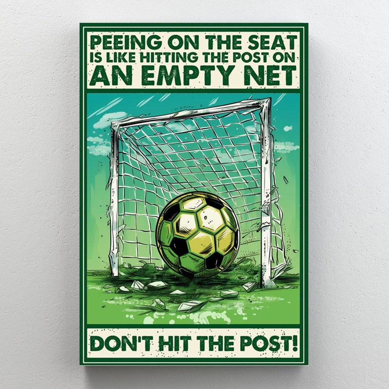 «Football Dont Hit The Post», impression sur toile rectangle gra 1, H 20 po x l 16 po x P 1,25 po