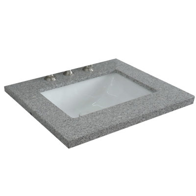 Tangular 25'' Granite Single Bathroom Vanity Top with Sink