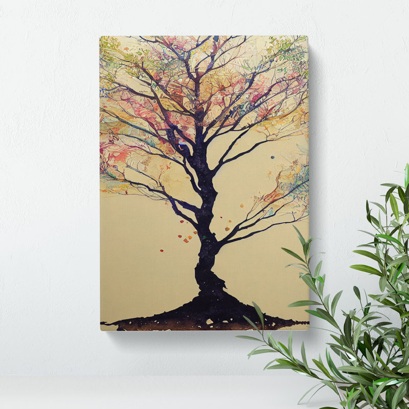 XV1022-3412X Pastel Tree - Print, Wrapped Canvas, No Matte, 50cm H x 35cm W x 3cm D