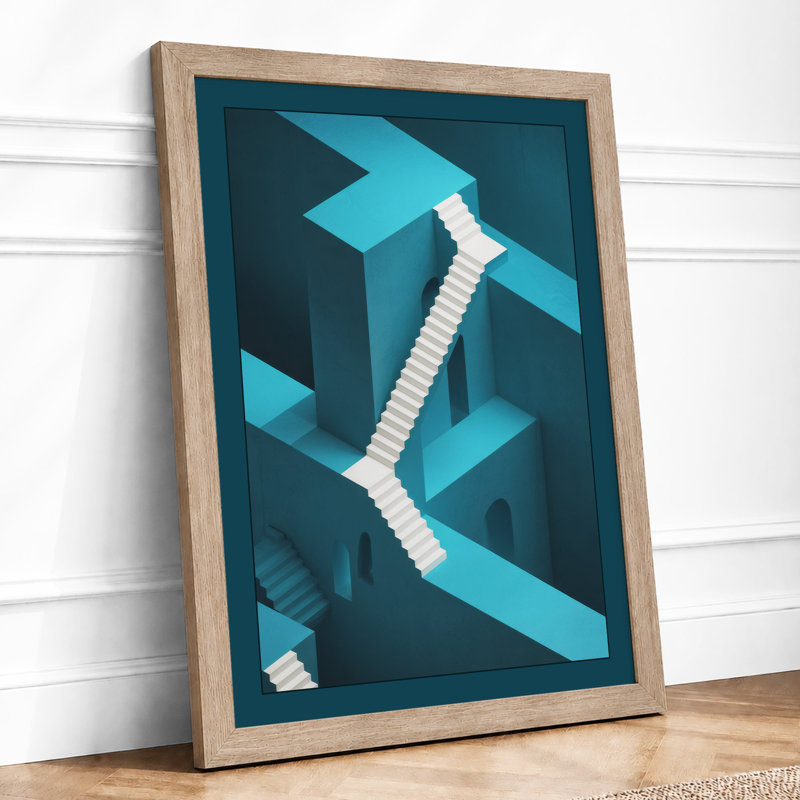 Ascent Geometric - Framed Print, A1 - 84.1 x 59.4 cm, Oak