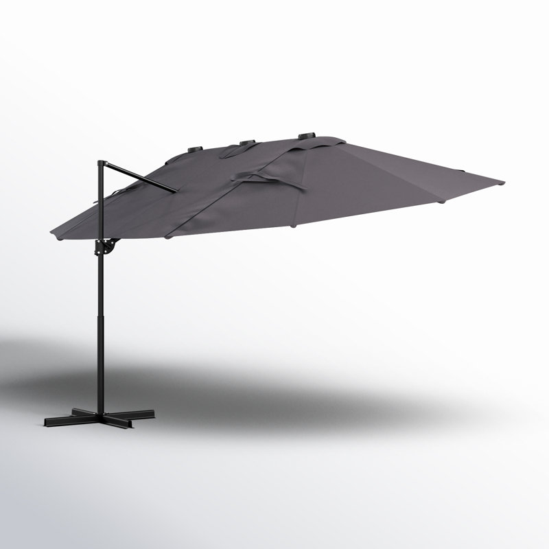 Parasol rectangulaire en porte-à-faux, Gris
