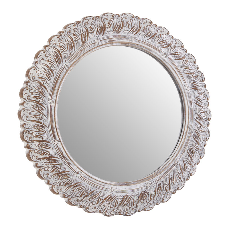 Gina Champagne Accent Mirror, 62cm H x 62cm W, Antique Grey