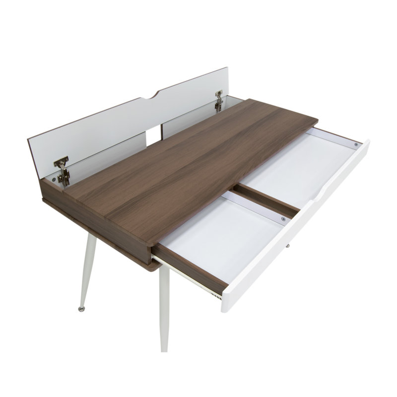 Charry Metal Base Writing Desk, Chestnut