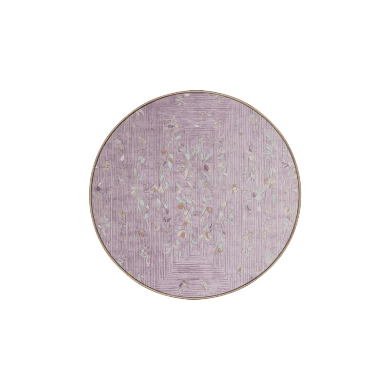 Machine Washable Beige Area Rug, Round 7'