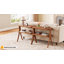 Table d'appoint de 24,6 po avec 2 tablettes de rangement à 2 niveaux et pieds en bois massif (2 PCS)-834404199-814716902