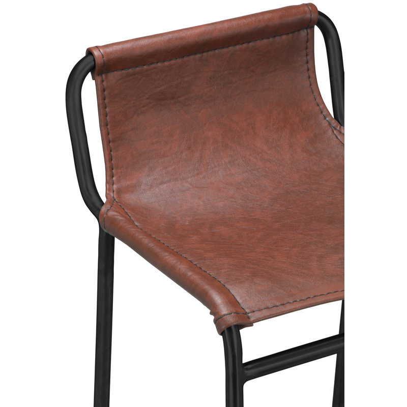 Dax Counter Stool, Brown Vegan Leather