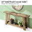 Console à deux niveaux en bois massif, table étroite pour entrée, longueur 160 cm, largeur 30 cm, style rustique avec structure en A, rangement pour objets du quotidien, installation facile. Dimensions : 160 cm (L) x 30 cm (l).