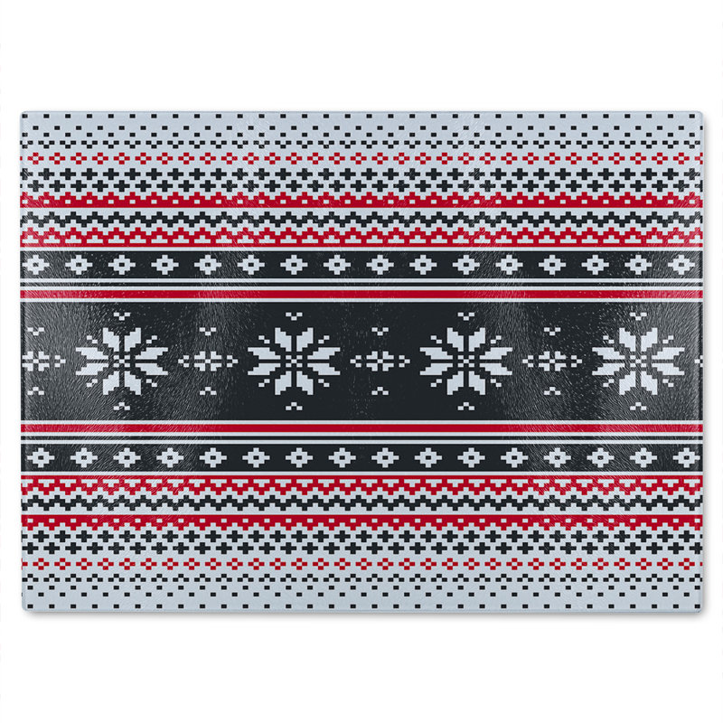 Abstract Christmas Dining Glass Chopping Board, 28cm L x 20cm W