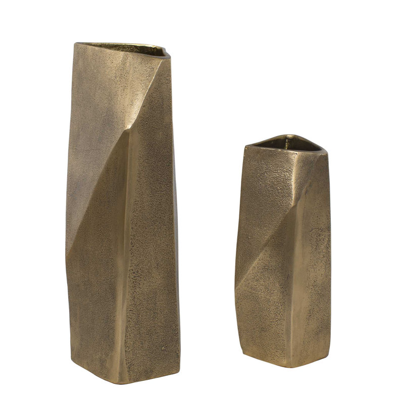 Uttermost Geoform Indoor-Outdoor Brass Vases