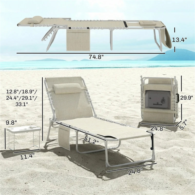 Chaise longue pliante pour patio