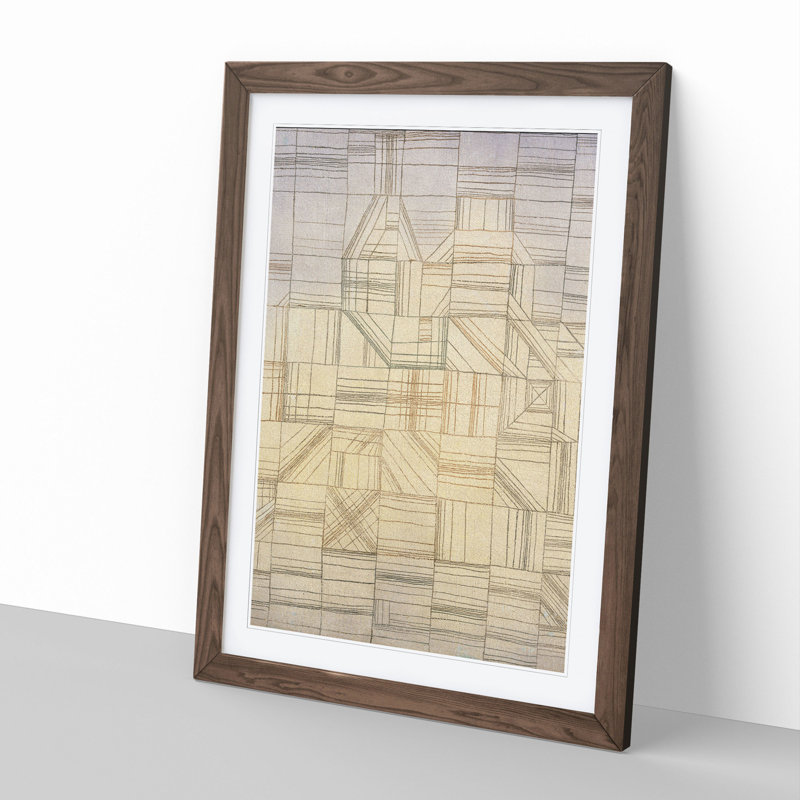 Variations by Paul Klee - Picture Frame Painting, Walnut Framed, 48cm H x 36cm W x 2cm D