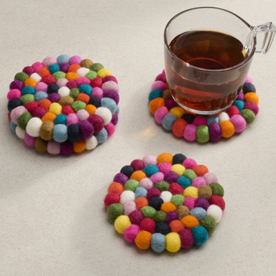 Ensemble de sous-verres ronds 4 po MODWOOL (multicolore)