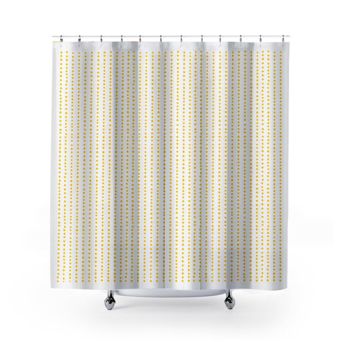 Thora Dots Mid-Century Shower Curtain, Yellow