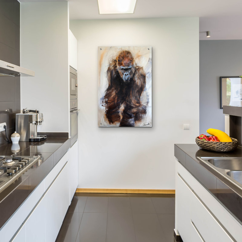«Gorilla Glare» par Robert Campbell, art mural en verre acrylique Latitude Run®, 24 po x 36 po, H 36 po x l 24 po x P 0,2 po