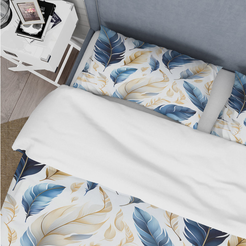 Literie Sapphire Blue Dove Feathers I, Housse de couette pour très grand lit et 2 très