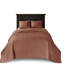 Courtepointe réversible 3 pièces en argile rouge très grand / très grand - mélange de literie été et chaleur, courtepointe, rembourrage en coton prélavé, 2 taies décoratives, literie polyvalente lavable à la machine, bourre, assorti