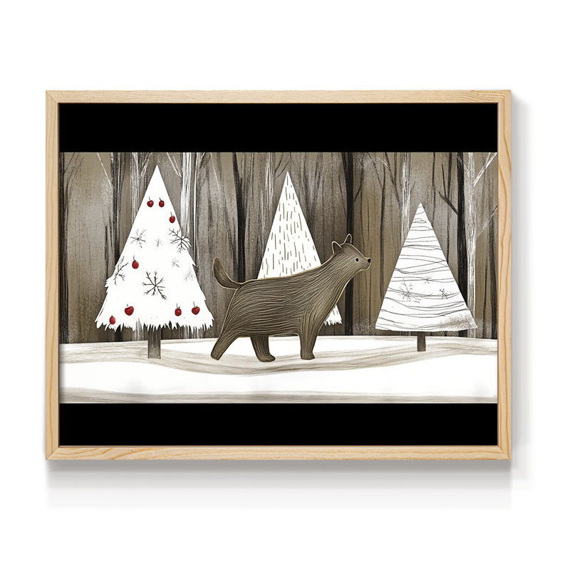 Chirstmas Art-D - Reproduction encadrée - Restickable, H 11 po x l 14 po, Naturel