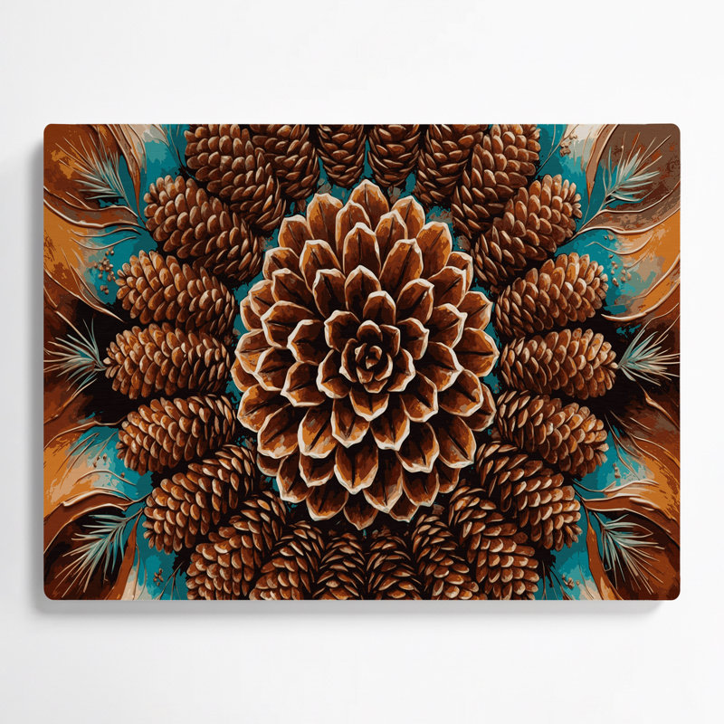 «Southwestern Plants Pinecone 182», art mural en métal brun, H 12 po x l 18 po