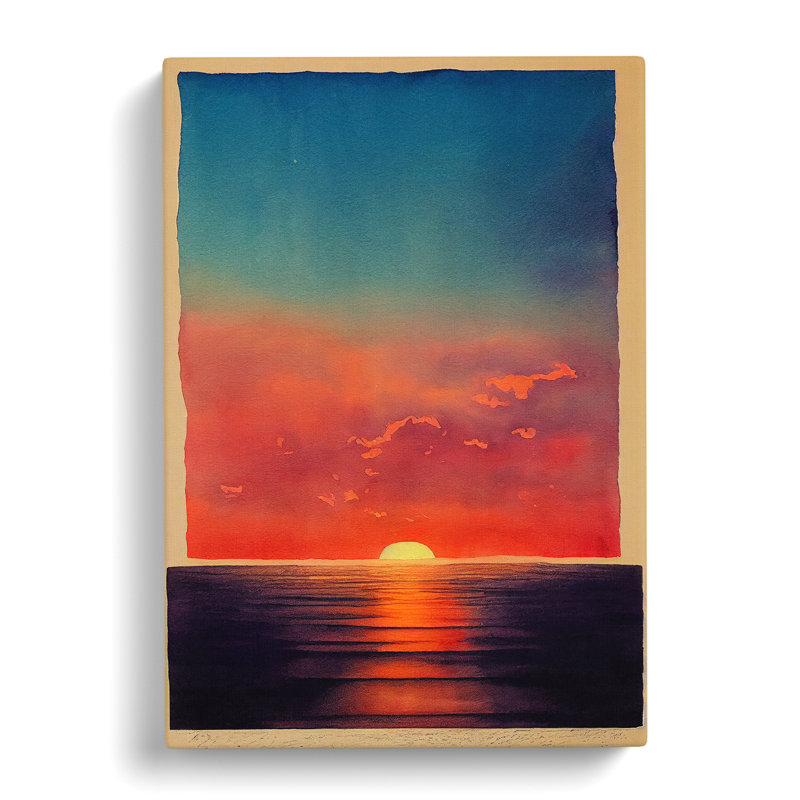 Pleasant Ocean Sunset - Wrapped Canvas, 50cm H x 35cm W x 3cm D