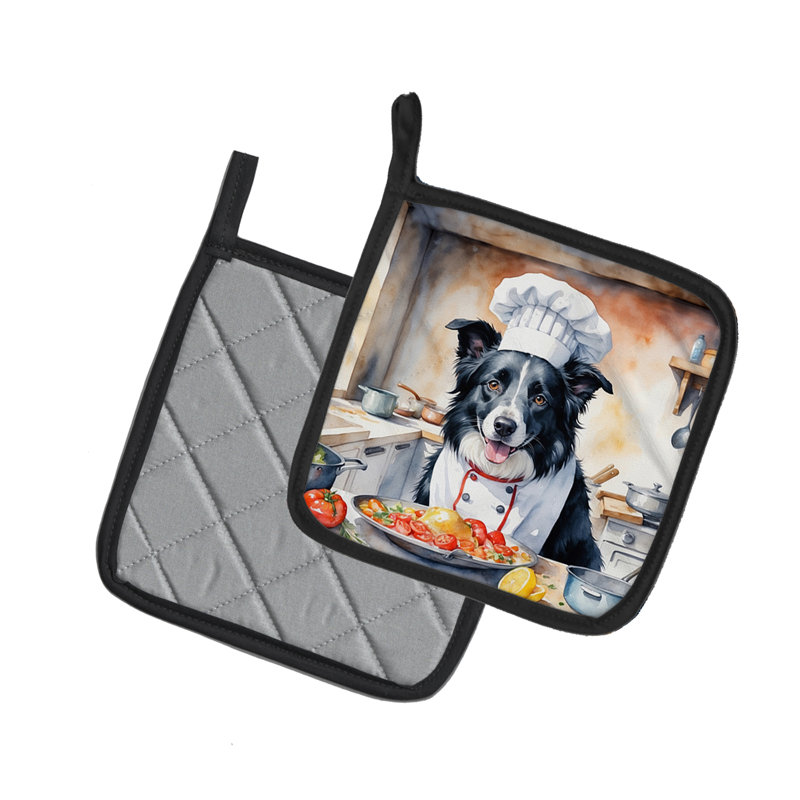 Caroline's Treasures The Dog Chef Polyester Potholder Set