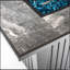 Foyer de table au propane 42 po 42 po, foyer rectangulaire en acier de 50 000 BTU avec pare-vent en verre pour patio extérieur - gris