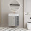 Meuble-lavabo mural de 21,6 pouces avec lavabo en céramique, porte à fermeture en douceur et tablette de rangement flottante pour les salles de bain modernes.-811074421