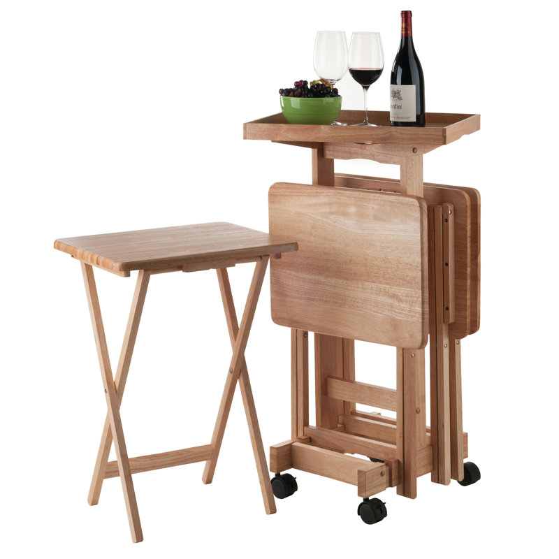 Ensemble de 6 tables-plateaux Palko, Naturel