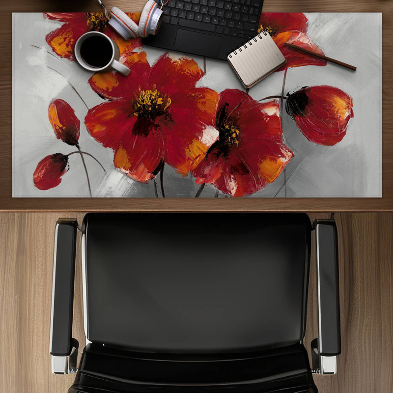 Anemone flowers - 15.75"x31.50" Desk mat